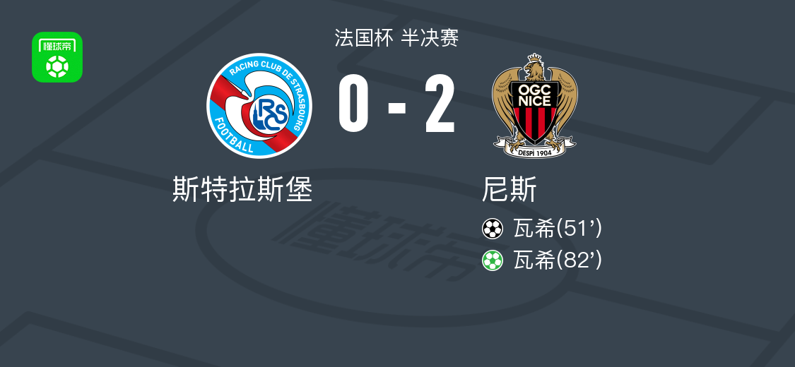 尼斯2-0斯特拉斯堡，瓦希独中两元